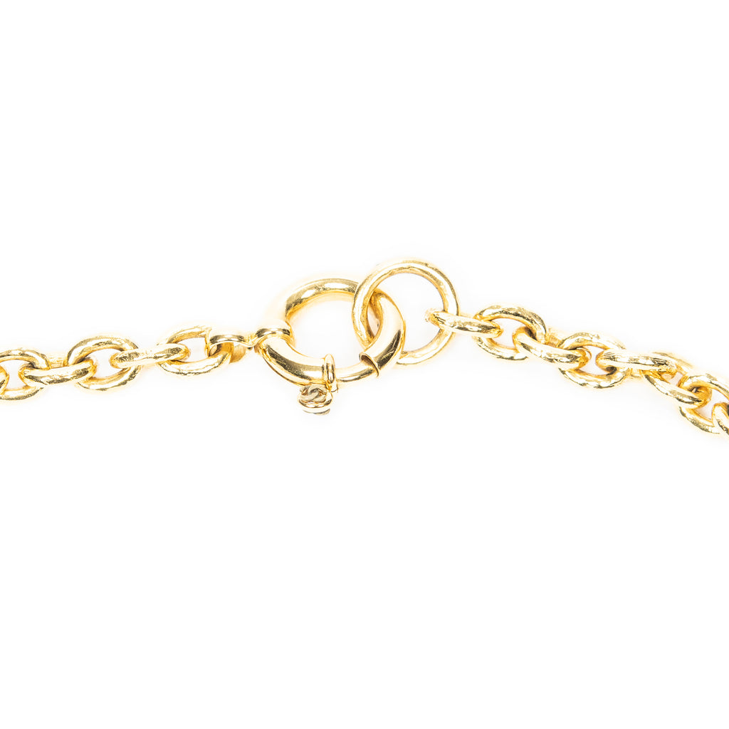 Collar de triple colgante CC Cadena bañada en oro