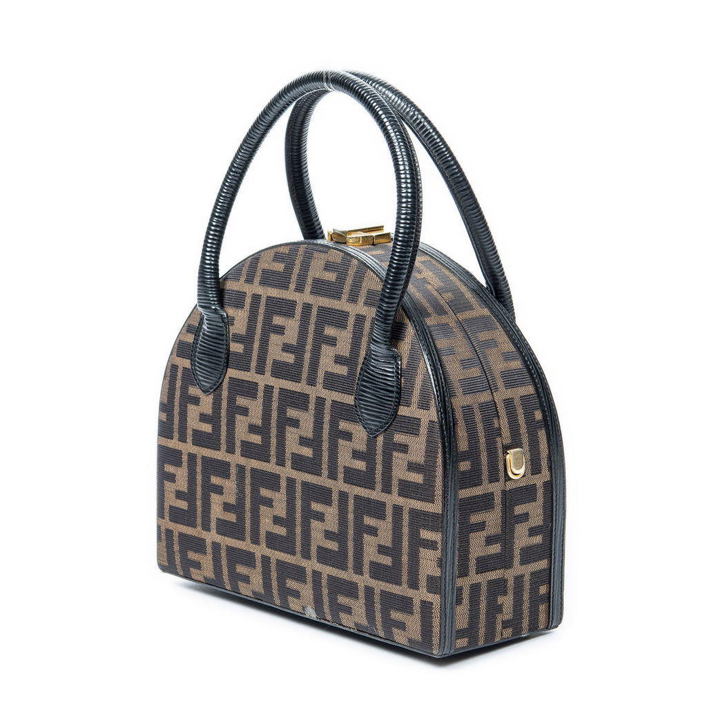 Handbag Frame Vanity Top Handle Brown Zucca Canvas