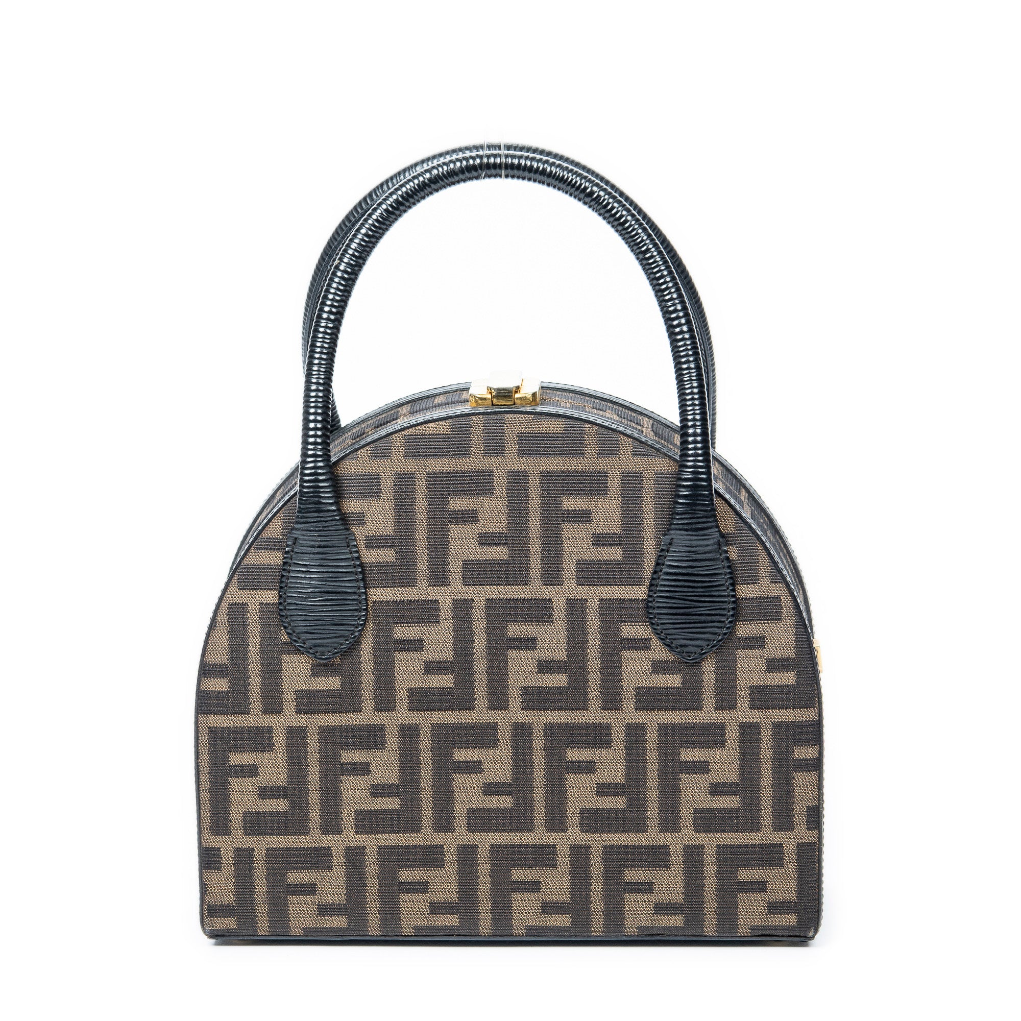 Handbag Frame Vanity Top Handle Brown Zucca Canvas