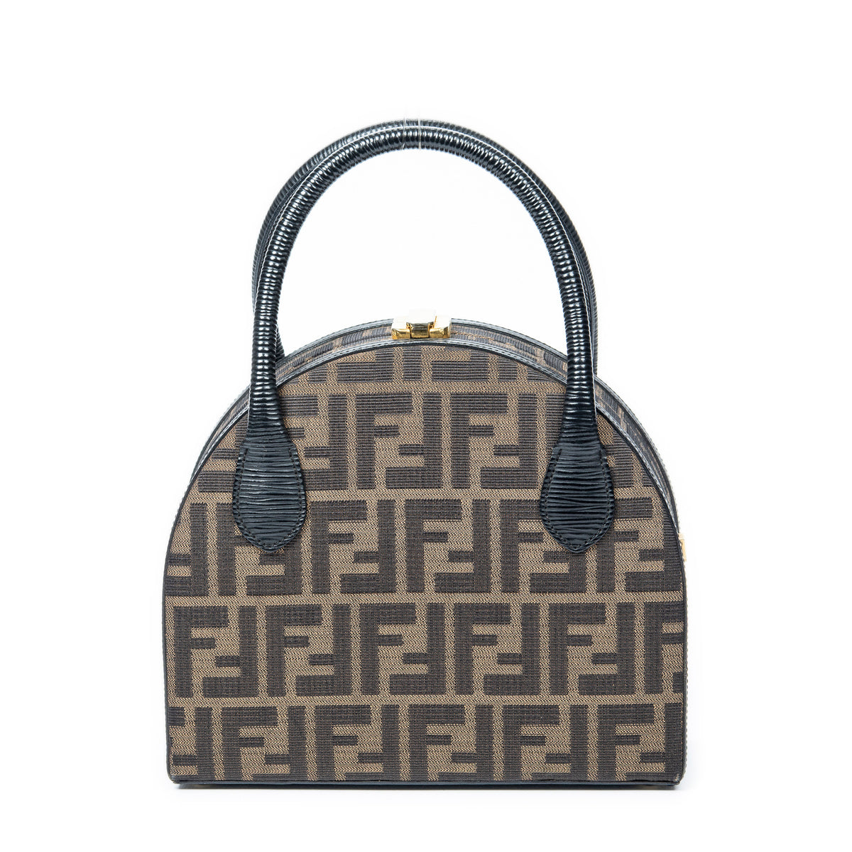 Handbag Frame Vanity Top Handle Brown Zucca Canvas