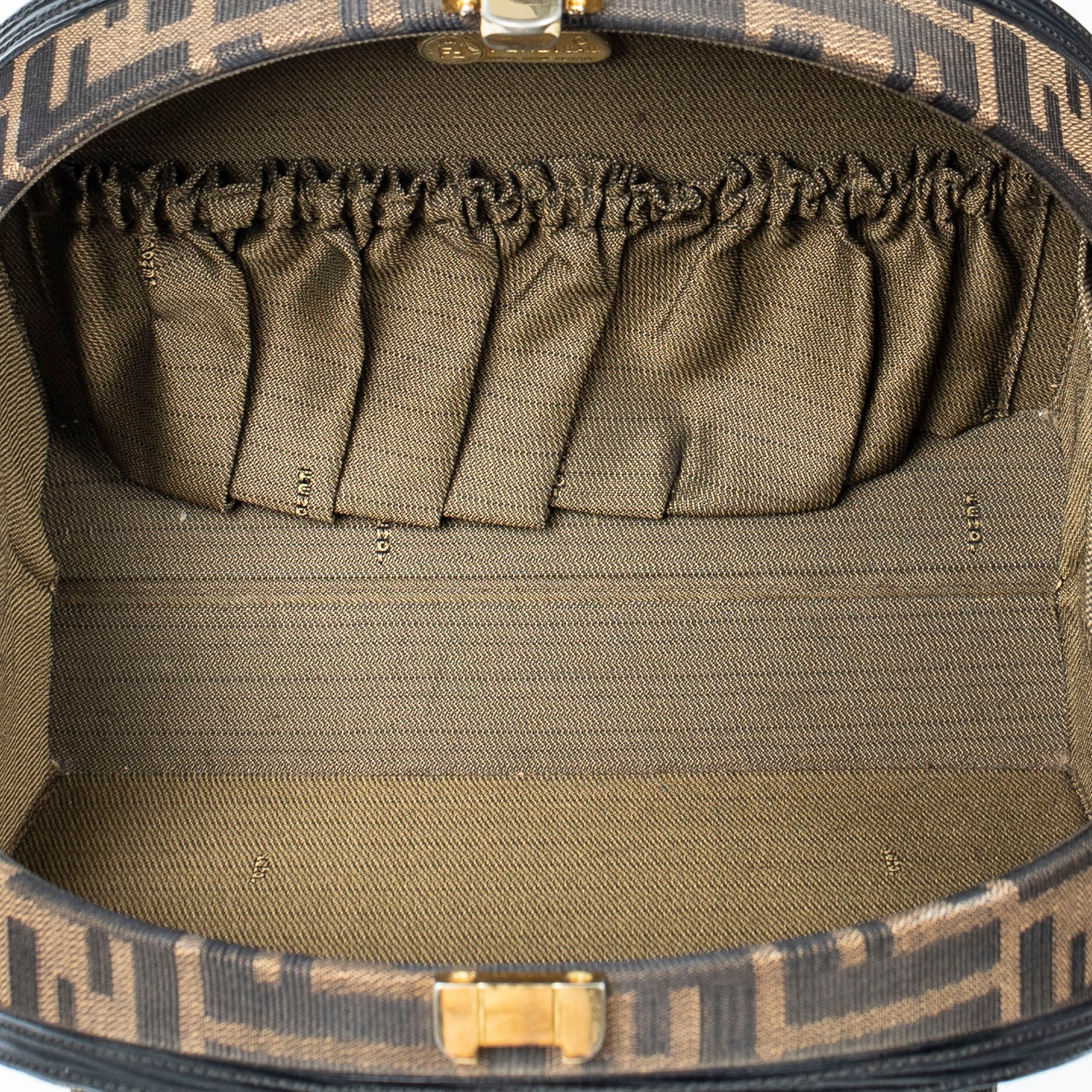 Handbag Frame Vanity Top Handle Brown Zucca Canvas