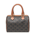 Bolso de Hombro Pequeño Boston Lona Revestida Triomphe Marrón