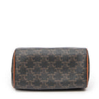 Bolso de Hombro Pequeño Boston Lona Revestida Triomphe Marrón