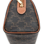 Bolso de Hombro Pequeño Boston Lona Revestida Triomphe Marrón