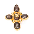 Brooch CC Stone Cross Brooch Gold Gold Plated