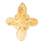 Brooch CC Stone Cross Brooch Gold Gold Plated