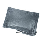 Shoulder Bag Classic Zip Clutch Grey Distressed Calfskin Leather