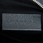 Shoulder Bag Classic Zip Clutch Grey Distressed Calfskin Leather
