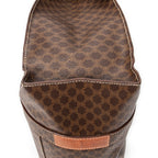 Shoulder Bag Square Zip Shopping Tote Brown Macadam Coated Canvas
