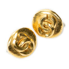 Pendientes pequeños CC redondos de clip chapados en oro