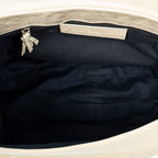 Shoulder Bag Folk Messenger Beige Distressed Calfskin Leather