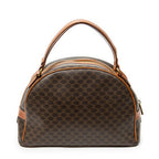 Handbag Dome Top Handle Brown Macadam Coated Canvas