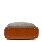 Handbag Dome Top Handle Brown Macadam Coated Canvas