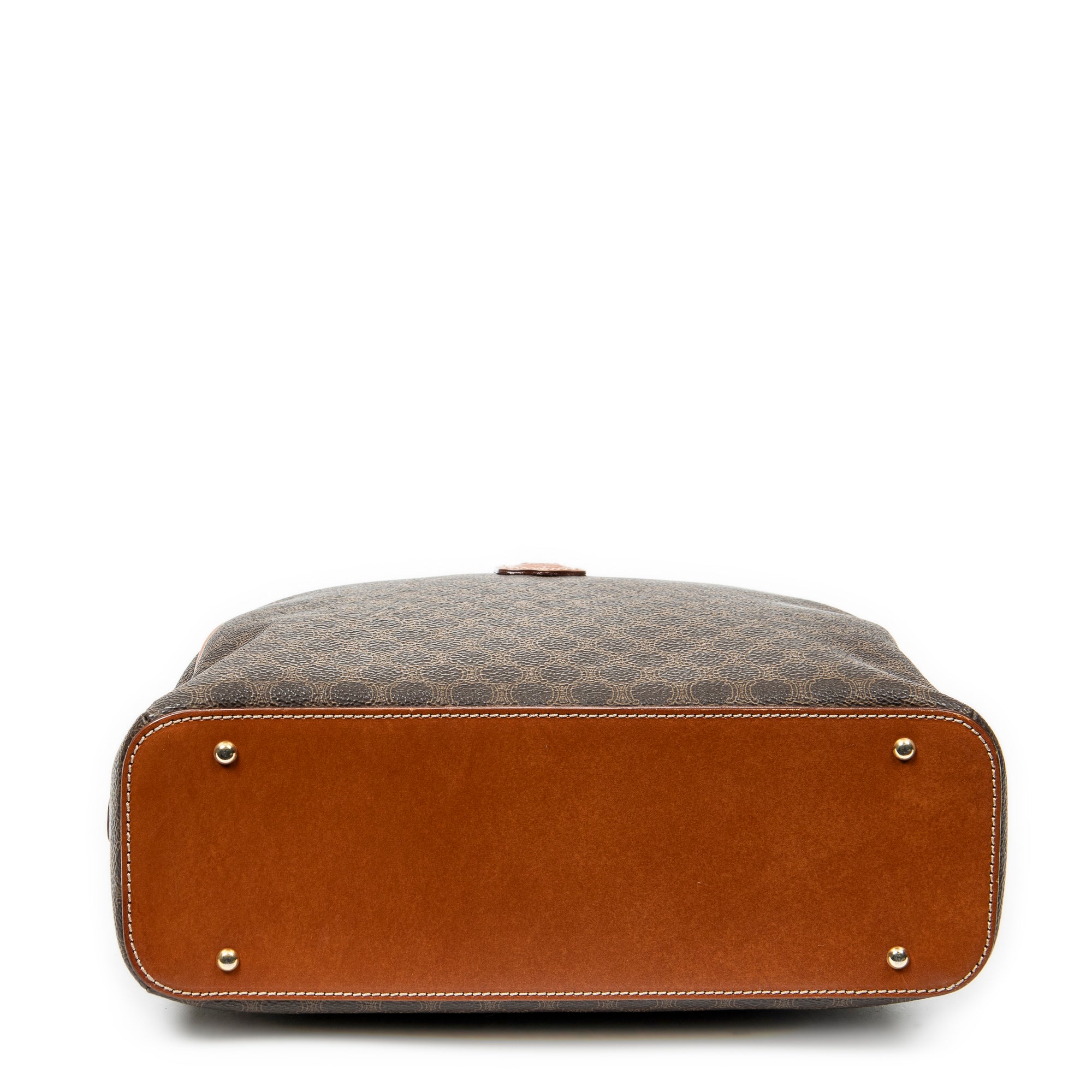Handbag Dome Top Handle Brown Macadam Coated Canvas