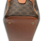 Handbag Dome Top Handle Brown Macadam Coated Canvas