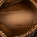 Handbag Dome Top Handle Brown Macadam Coated Canvas