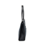 Shoulder Bag Large Square Tote Black Monogrammed Canvas