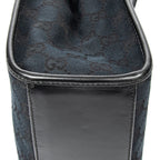 Shoulder Bag Large Square Tote Black Monogrammed Canvas