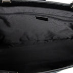 Shoulder Bag Large Square Tote Black Monogrammed Canvas