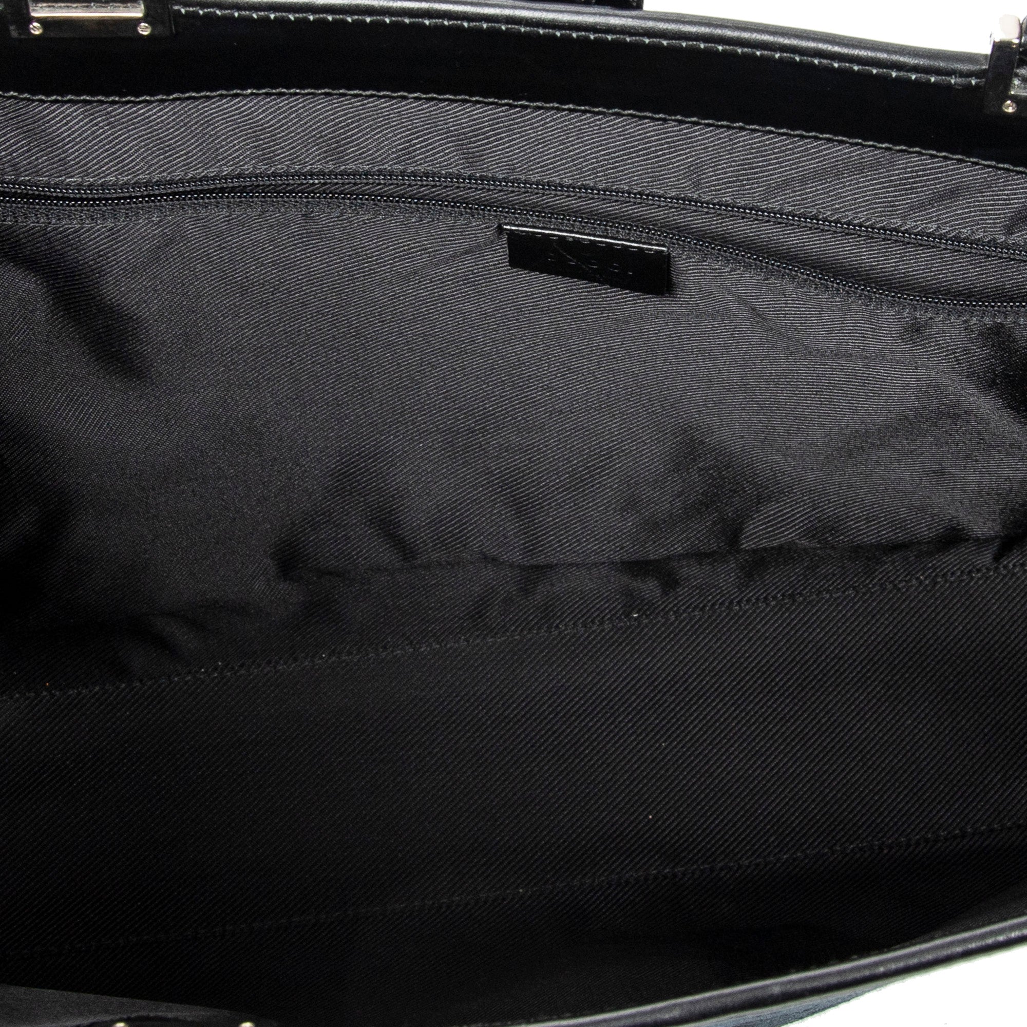 Shoulder Bag Large Square Tote Black Monogrammed Canvas