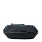 Shoulder Bag Web Halfmoon Messenger Black Monogrammed Canvas