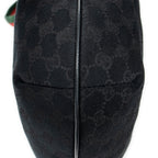 Shoulder Bag Web Halfmoon Messenger Black Monogrammed Canvas
