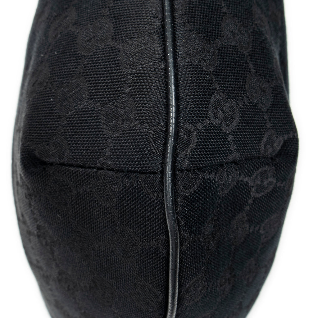 Shoulder Bag Web Halfmoon Messenger Black Monogrammed Canvas