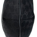 Shoulder Bag Web Halfmoon Messenger Black Monogrammed Canvas