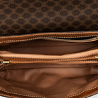 Shoulder Bag Vintage Top Handle Flap Brown Macadam Coated Canvas