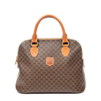 Handbag Vintage Dome Top Handle Brown Macadam Coated Canvas