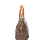 Bolso de mano Vintage con asa superior abovedada, lona revestida Macadam marrón