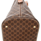 Bolso de mano Vintage con asa superior abovedada, lona revestida Macadam marrón