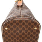 Bolso de mano Vintage con asa superior abovedada, lona revestida Macadam marrón