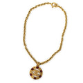 Necklace CC Gripoix Medallion Pendant Necklace Gold Gold Plated