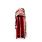 Shoulder Bag Small Interlocking GG Chain Crossbody Red Grained Calfskin Leather