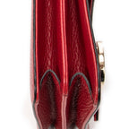 Shoulder Bag Small Interlocking GG Chain Crossbody Red Grained Calfskin Leather