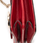 Shoulder Bag Small Interlocking GG Chain Crossbody Red Grained Calfskin Leather