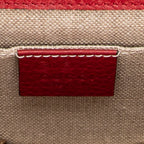 Shoulder Bag Small Interlocking GG Chain Crossbody Red Grained Calfskin Leather