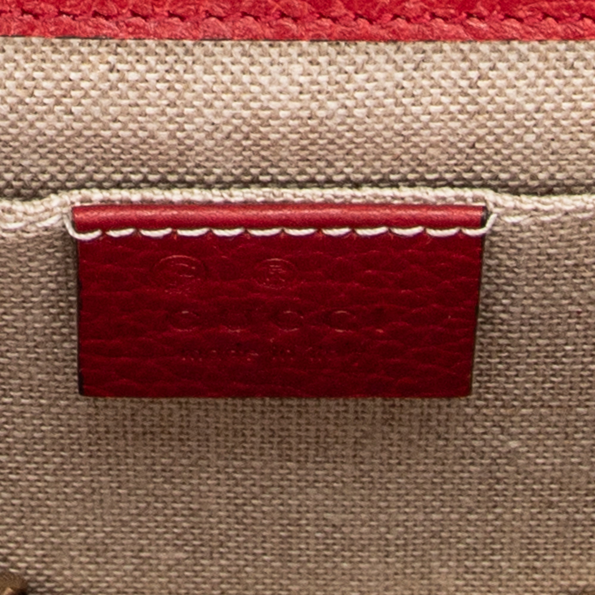 Shoulder Bag Small Interlocking GG Chain Crossbody Red Grained Calfskin Leather