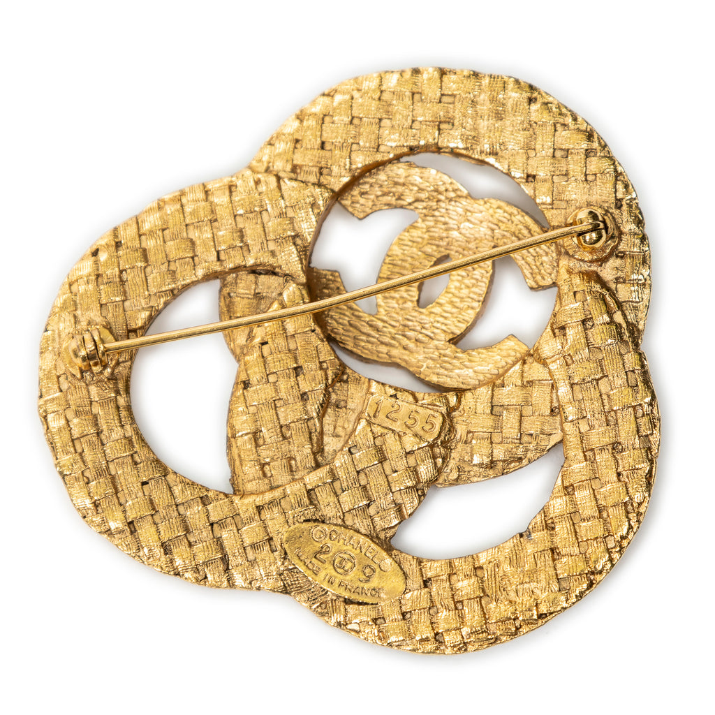 Broche CC Broche tejido Dorado Bañado en oro