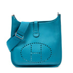Shoulder Bag Evelyne III PM Blue Zanzibar Clemence Leather