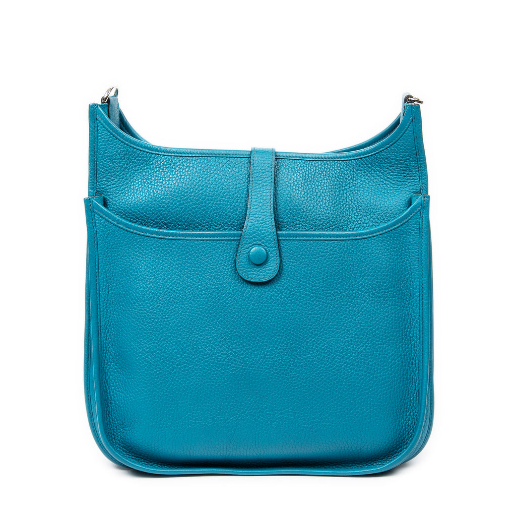 Shoulder Bag Evelyne III PM Blue Zanzibar Clemence Leather