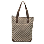 Shoulder Bag Vertical Zip Tote Beige Monogrammed Canvas