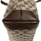 Shoulder Bag Vertical Zip Tote Beige Monogrammed Canvas
