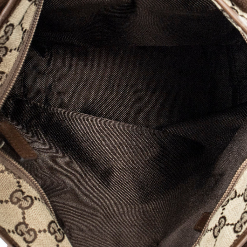 Shoulder Bag Vertical Zip Tote Beige Monogrammed Canvas