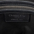 Shoulder Bag Soft Shopping Tote Black Cannage Lambskin Leather