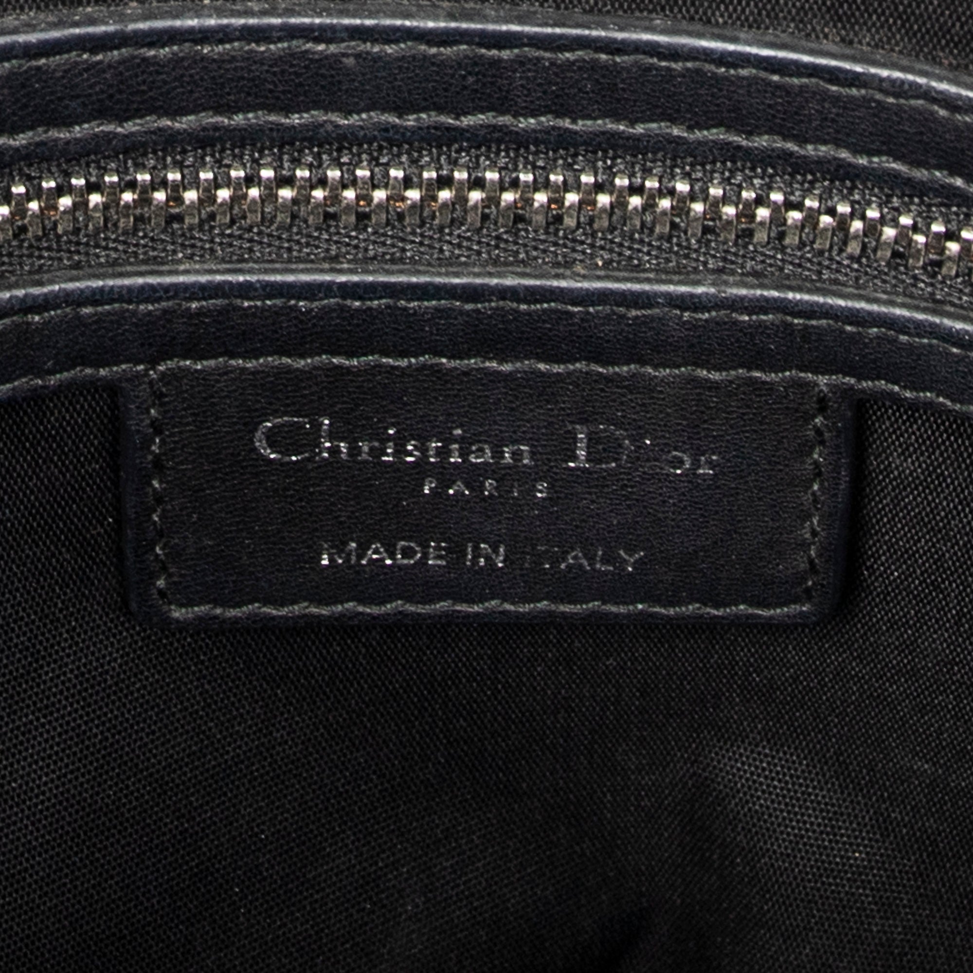 Shoulder Bag Soft Shopping Tote Black Cannage Lambskin Leather