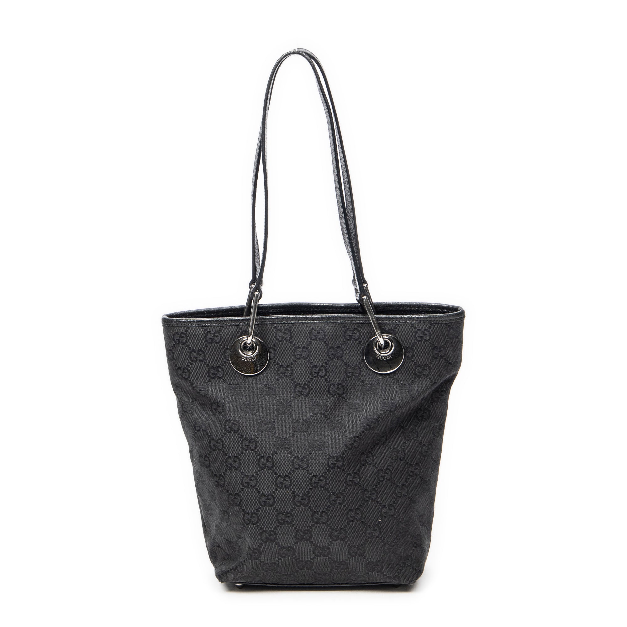 Shoulder Bag Small Eclipse Shopping Black Monogrammed Canvas