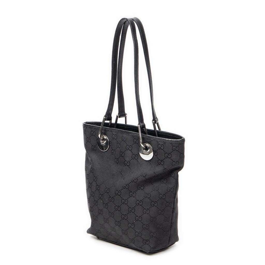 Shoulder Bag Small Eclipse Shopping Black Monogrammed Canvas