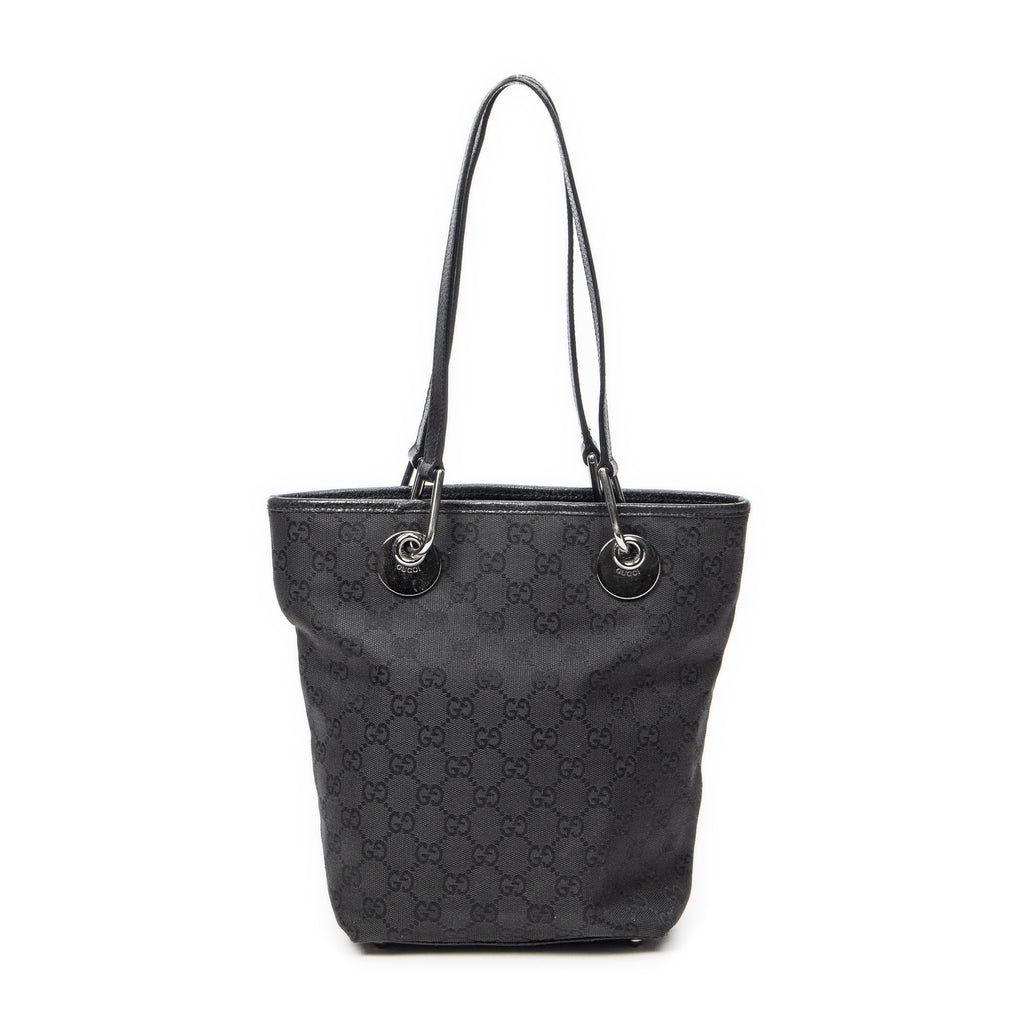 Shoulder Bag Small Eclipse Shopping Black Monogrammed Canvas